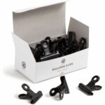 U Brands Bulldog Clip 1.3" Width - 100 Sheet Capacity - for Office, Paper, Home, School, Photo, Project, Classroom, Document, Notes, Assignment - Acid-free, Durable, Reusable, Non-slip Grip, Non-magnetic, Non-toxic - Black - Metal, Steel - 20 (3610U0624)