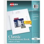 Avery® White Presentation Book Letter - 8 1/2" x 11" Sheet Size - 24 Sheet Capacity - Pocket(s): Internal - Polypropylene - Non-stick, Spill-free, Durable - 1 Each (47671)