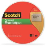Scotch Double-Coated Foam Mounting Tape 36 yd Length x 0.50" Width x 62.5 mil Thickness - 1" Core - White - Polyurethane - Long Lasting, Temperature Resistant - For Mounting - 1 Roll (401612)