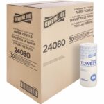 Genuine Joe® Kitchen Paper Towels, White 2 Ply, 160 Sheets, 30 Rolls (GJO24080)