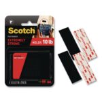 Scotch Extreme Fasteners, 1" x 3", Black, 2 Sets of Strips/Pack (RF6731)