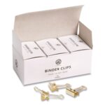 U Brands Small Binder Clips, Gold, 12 Clips/Pack, 6 Packs/Box (3595U0624BX)