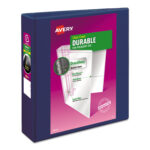 Avery Durable View Binder with DuraHinge and Slant Rings, 3 Rings, 2" Capacity, 11 x 8.5, Blue (17034)