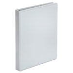 Universal Economy Round Ring View Binder, 3 Rings, 1" Capacity, 11 x 8.5, White, 12/Carton (UNV20962CT)
