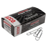 Acco® Finish Premium Paper Clips, Jumbo, Silver, 1,000 Clips per Pack (72500)