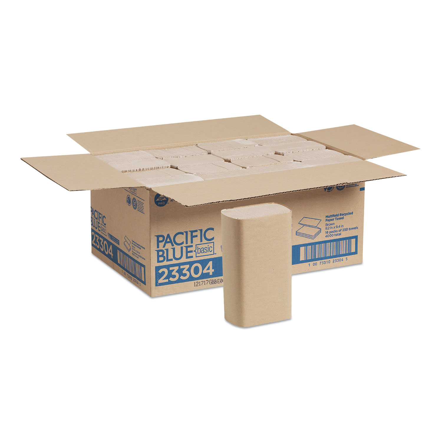 604210.jpg Pacific Blue® Multifold Paper Towels, 1-Ply, Brown, 4,000 Towels (23304) - Image 1