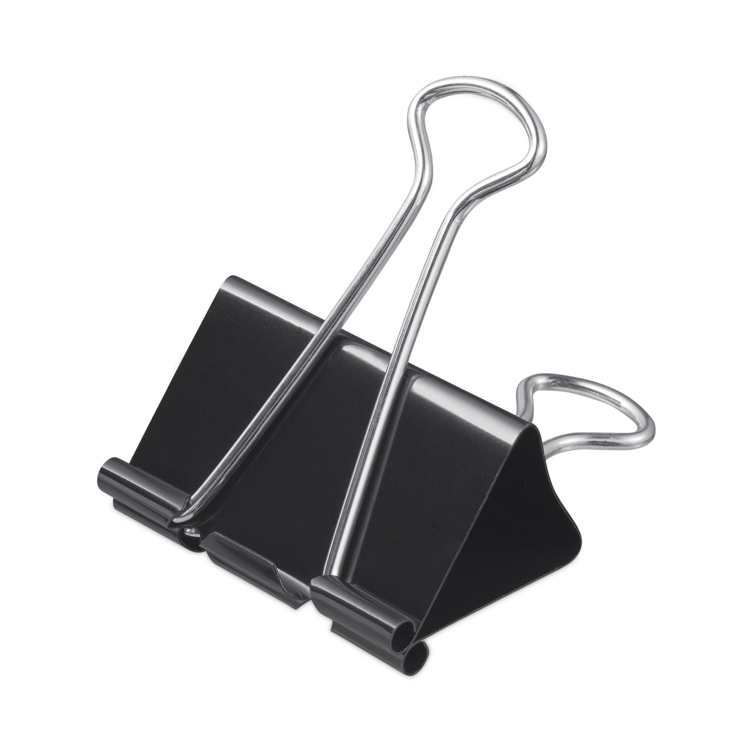 759270.jpg Universal Binder Clips with Storage Tub, Large, Black/Silver, 12/Pack (UNV11112) - Image 1