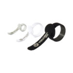 Velcro Portable Cord Ties, (4) 3" x 0.25"/ (4) 5" x 0.38"/ (4) 7" x 0.5", Black/Gray/White, 12/Pack Cable Tie - Multi - 12 / Pack (30816)