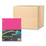 Roaring Spring Binder Pocket, 9 w x 11 h, Assorted Colors, 144/Carton (50725CS)